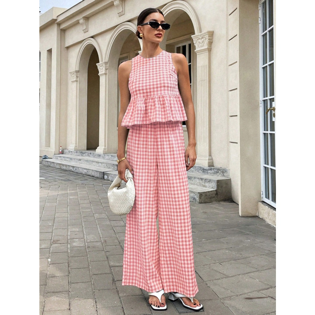 Women’s Ruffle Sleeveless Two Piece Set