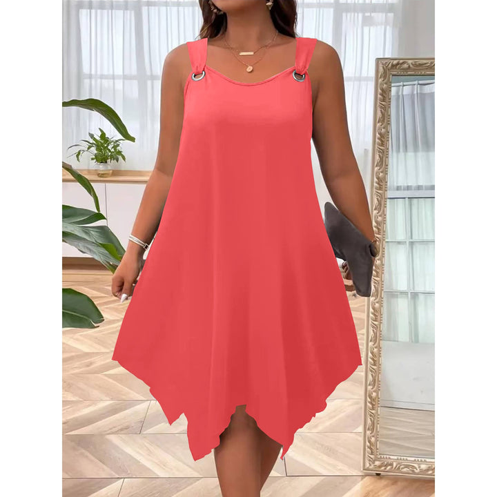 Plus Sleeveless  Size A-Line Midi Dress (XL-8XL)