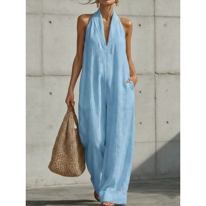 Women’s Linen-Blend Wide Leg Jumpsuit