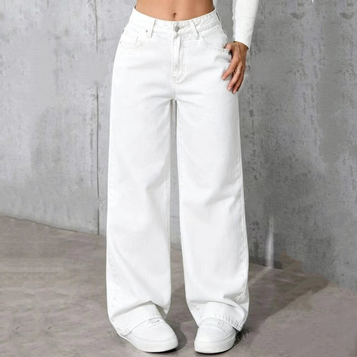 Women’s High Wide Leg Straight Jeans