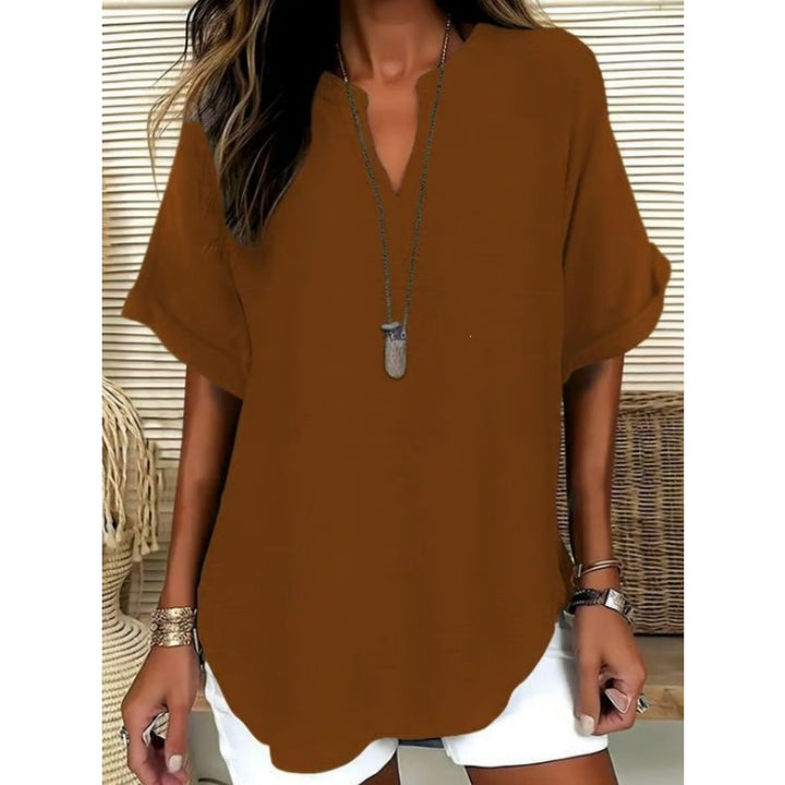 Women’s Oversized V-Neck Casual Blouse