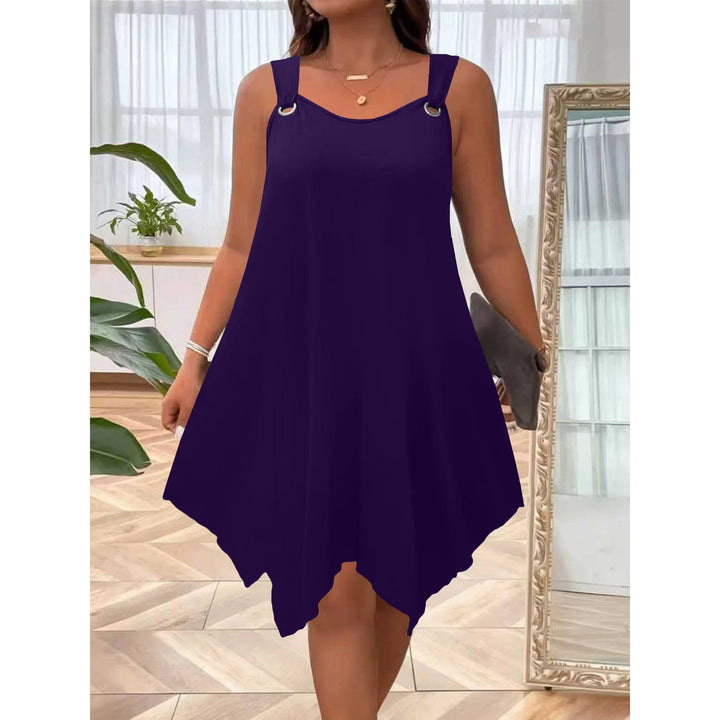 Plus Sleeveless  Size A-Line Midi Dress (XL-8XL)