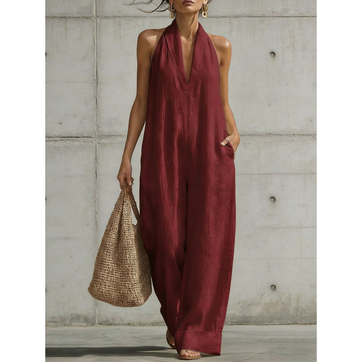 Women’s Linen-Blend Wide Leg Jumpsuit