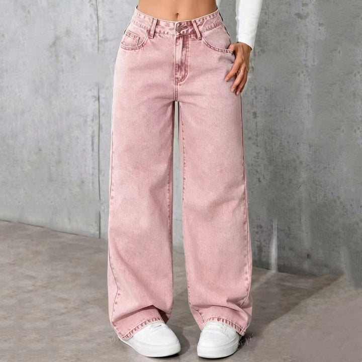 Women’s High Wide Leg Straight Jeans