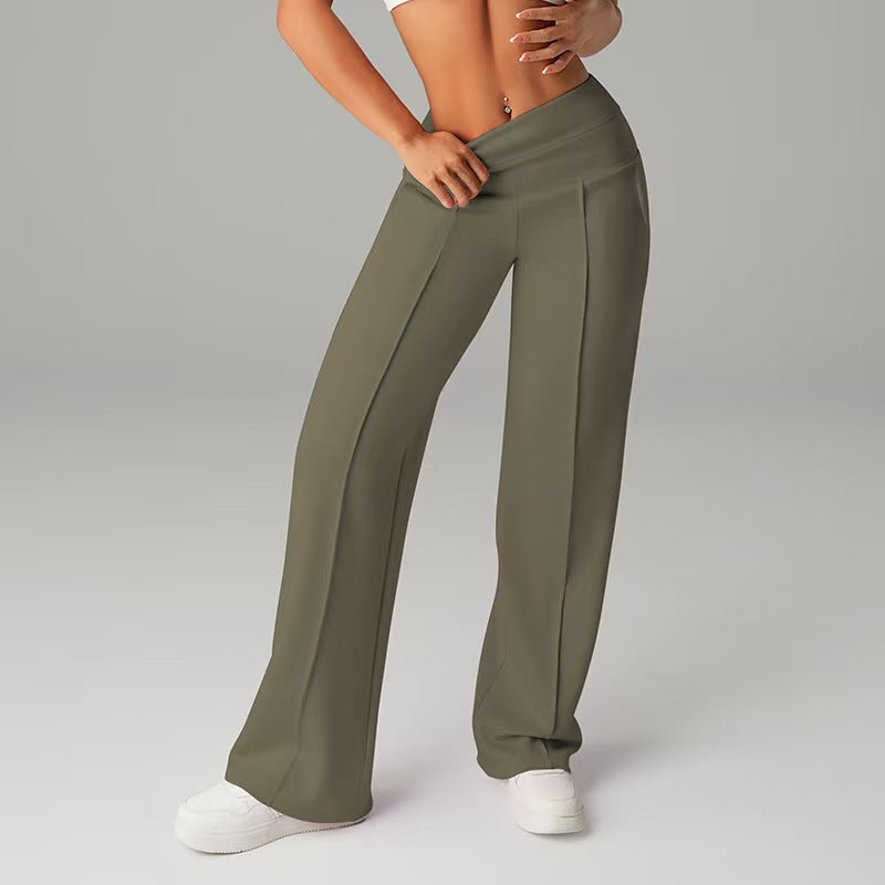 Women’s High-Waisted Straight-Leg Stretch Casual Pants