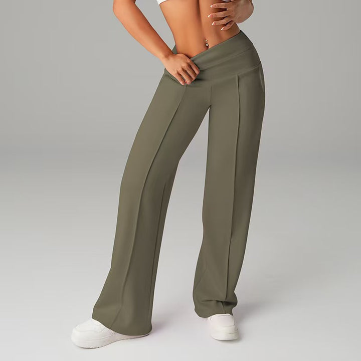 Women’s High-Waisted Straight-Leg Stretch Casual Pants