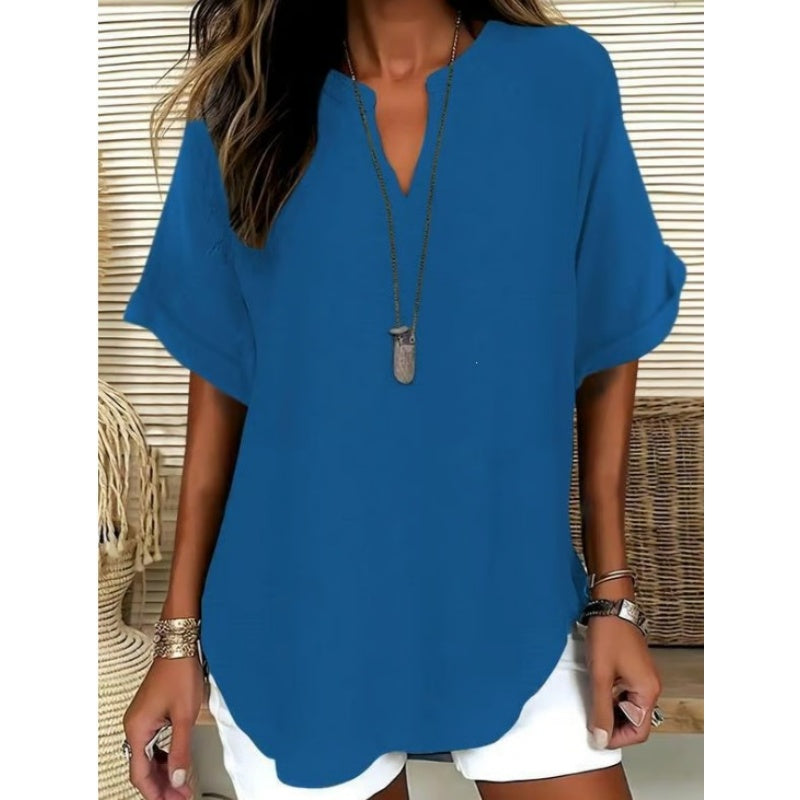 Women’s Oversized V-Neck Casual Blouse