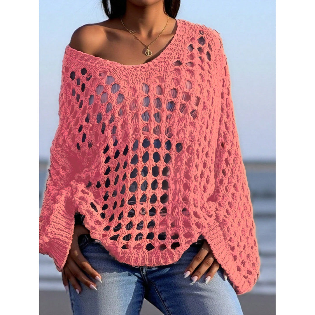 Women’s Open Knit Crochet Cover & Casual Layering Top