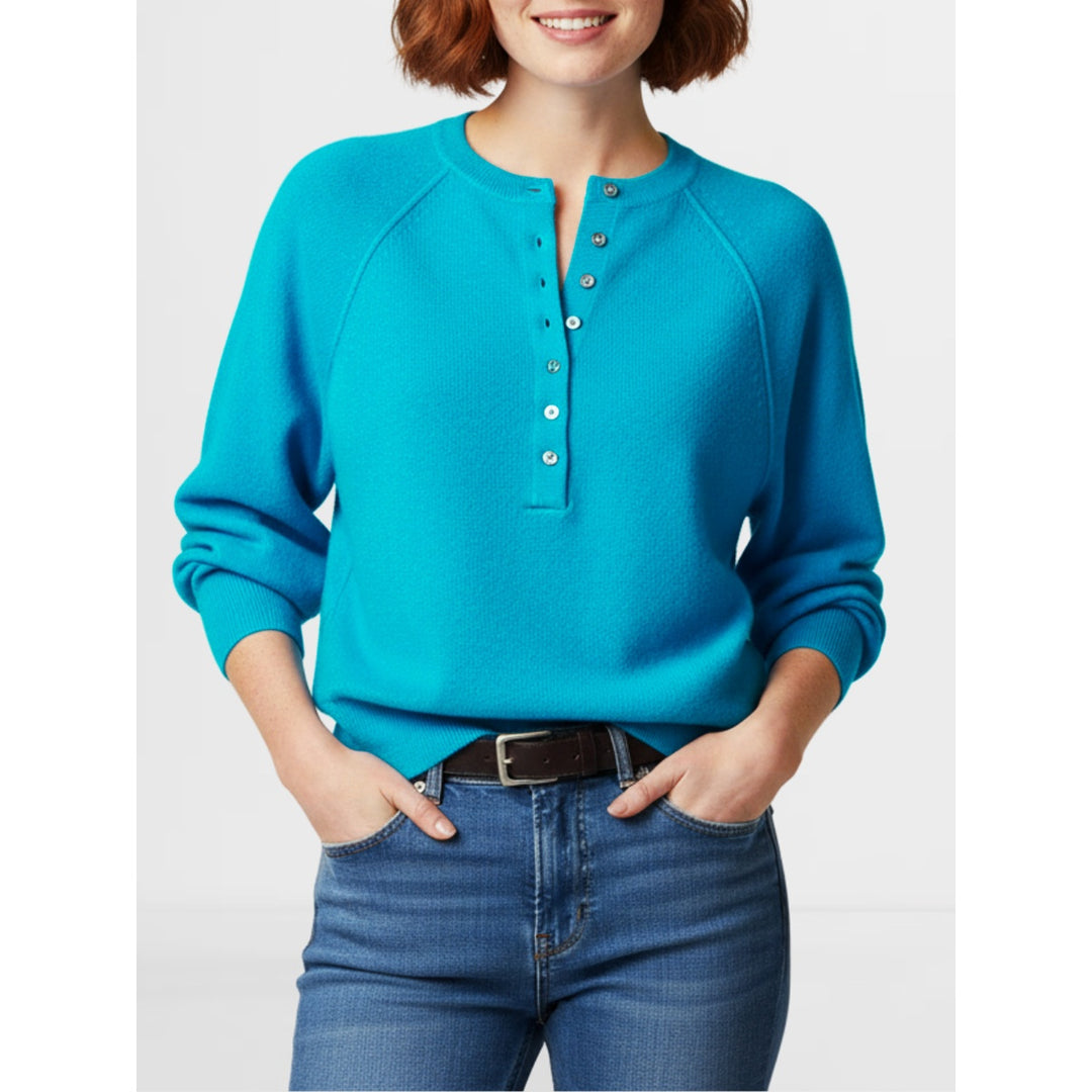 Women’s Casual Henley Knit Sweater Top