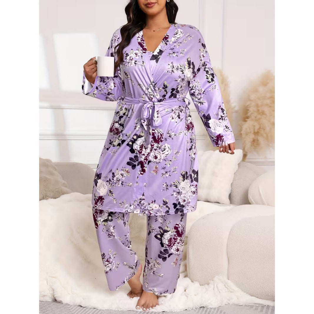 Plus Size Women’s 3-Piece Sleepwear Set