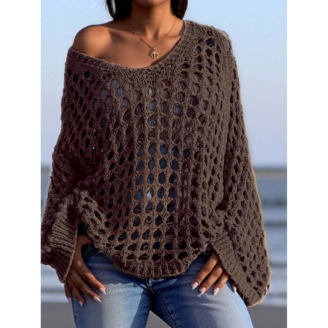 Women’s Open Knit Crochet Cover & Casual Layering Top