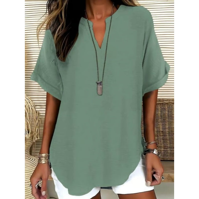 Women’s Oversized V-Neck Casual Blouse
