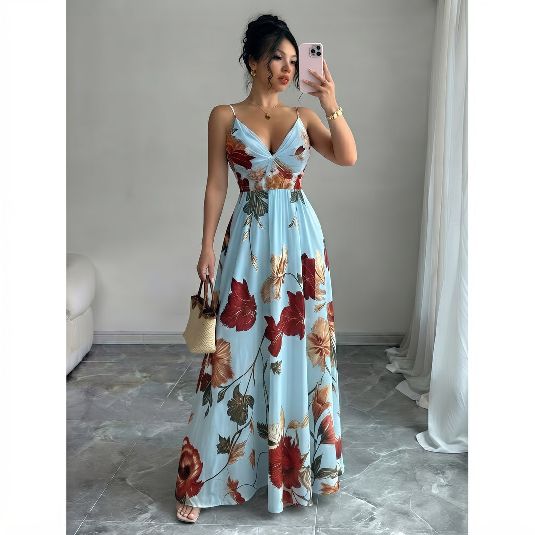 Women’s Floral V-Neck Maxi Dress