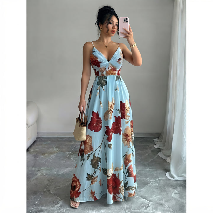 Women’s Floral V-Neck Maxi Dress